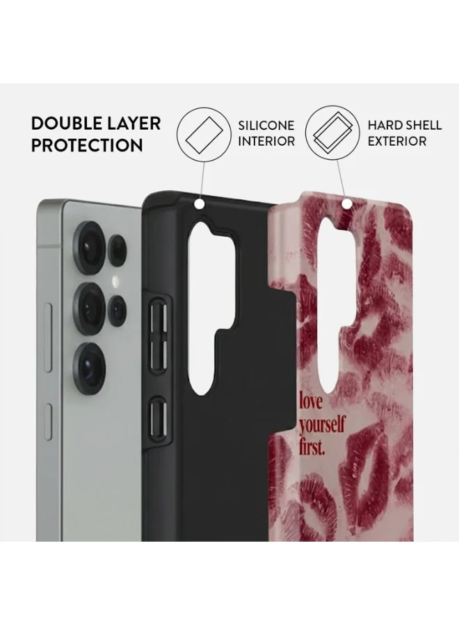 موبكوس جراب Mobcos المميز لهاتف سامسونج جالاكسي S24 ألترا، متوافق مع غطاء صلب مزدوج الطبقات مع حماية من السيليكون - غطاء مقاوم للخدوش والصدمات